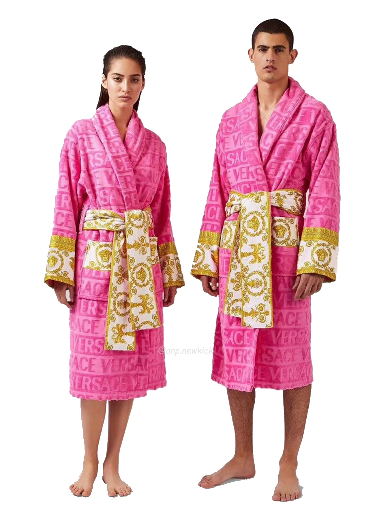 Versace Baroque Logo Jacquard Cotton Bathrobe (12) - newkick.cc